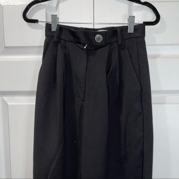 & Other Stories High Waist Tapered Button Front Black Pants - Picture 2 of 6